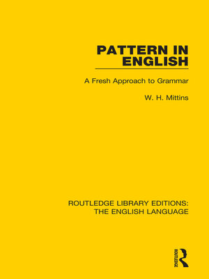 cover image of Pattern in English (RLE